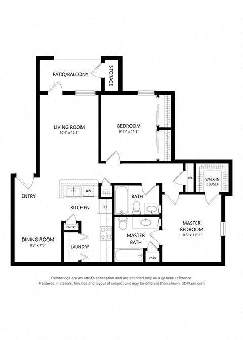 Franklin Park_2 Bedroom Floor Plan